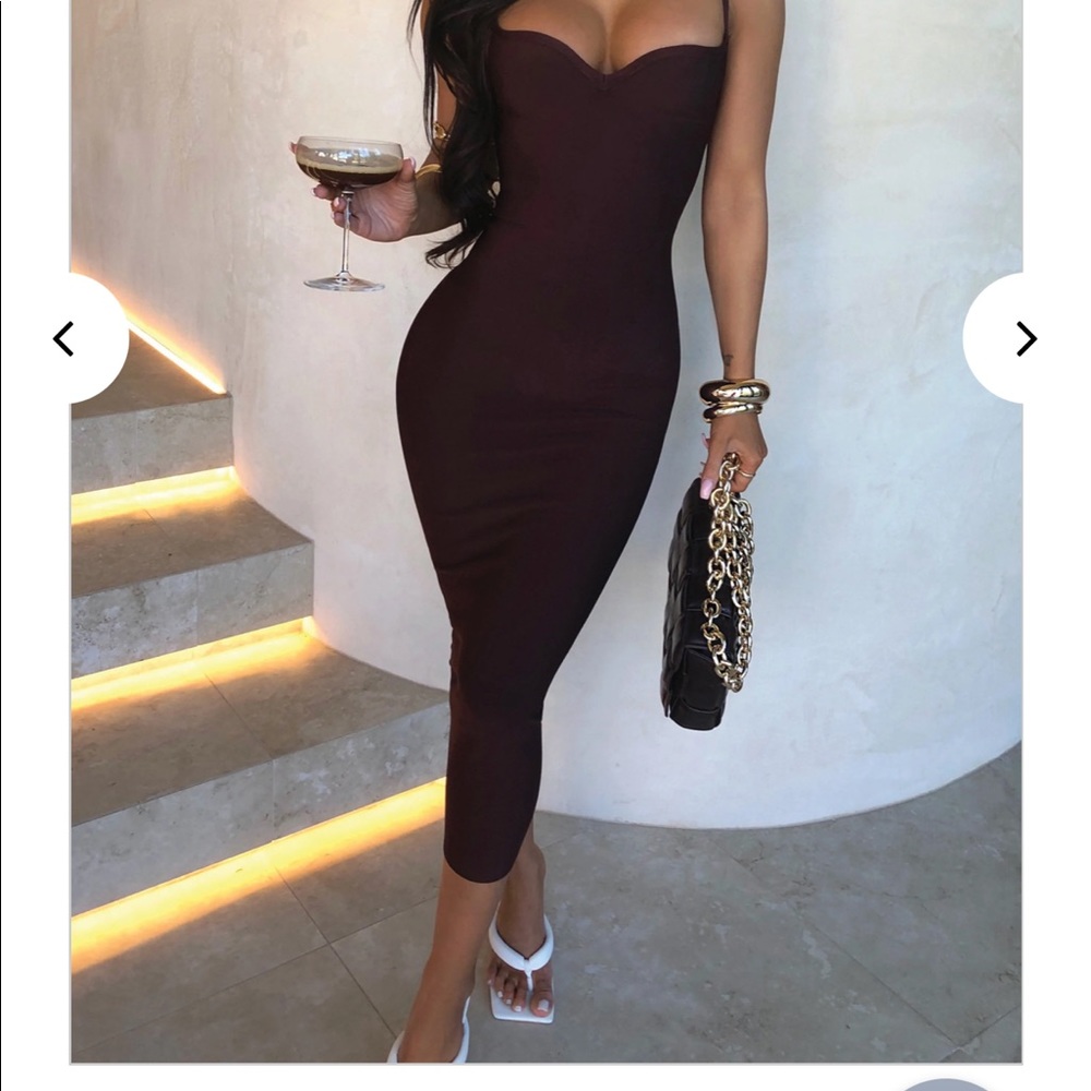 NEW Mayra Bandage Maxi Dress - Chocolate